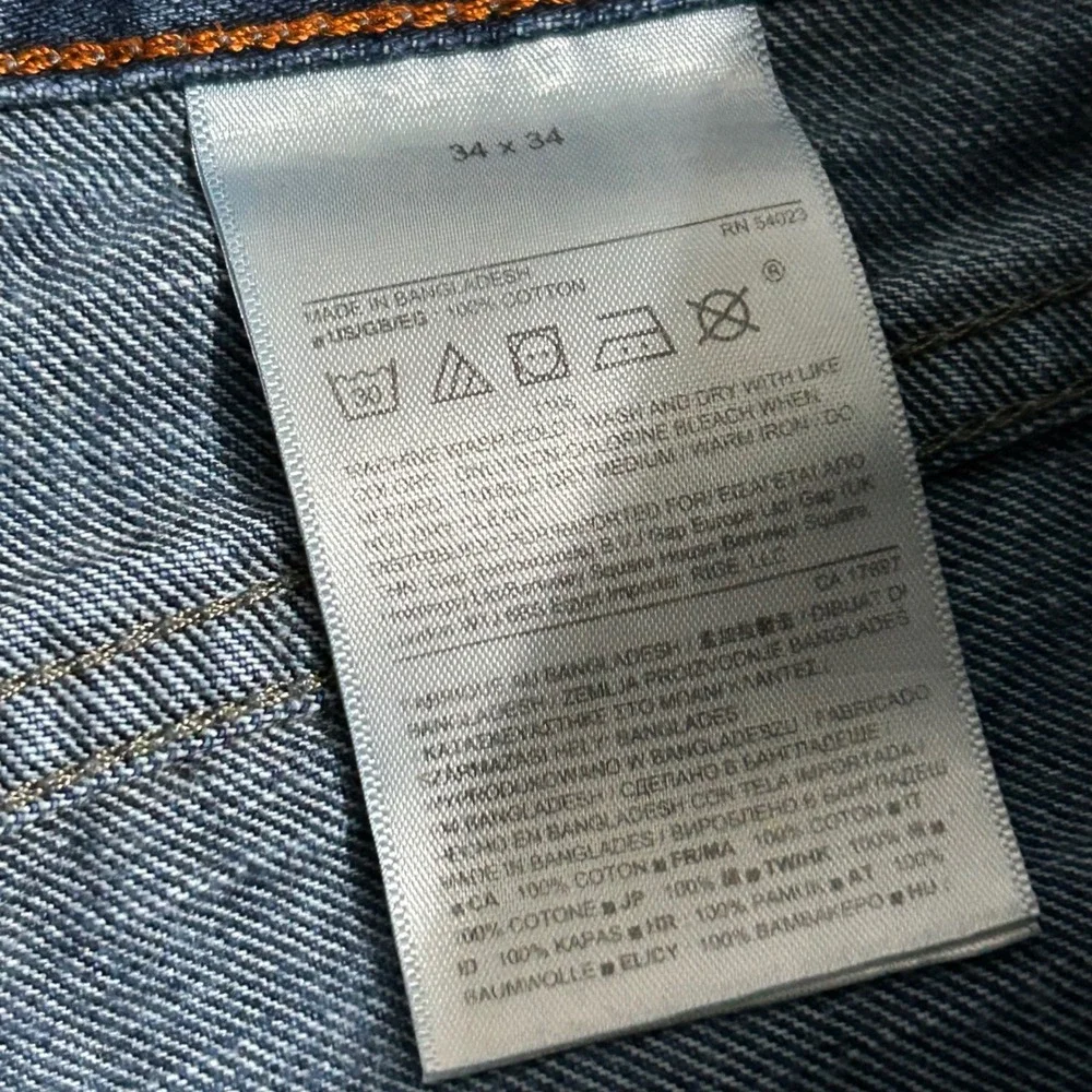 Banana Republic Vintage Straight Jeans 34x34 Blue Denim Cotton Mens Distressed